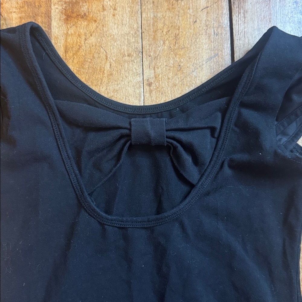 Dance Leotard Black size 8 skirt cotton ballet tap jazz - Picture 7 of 8